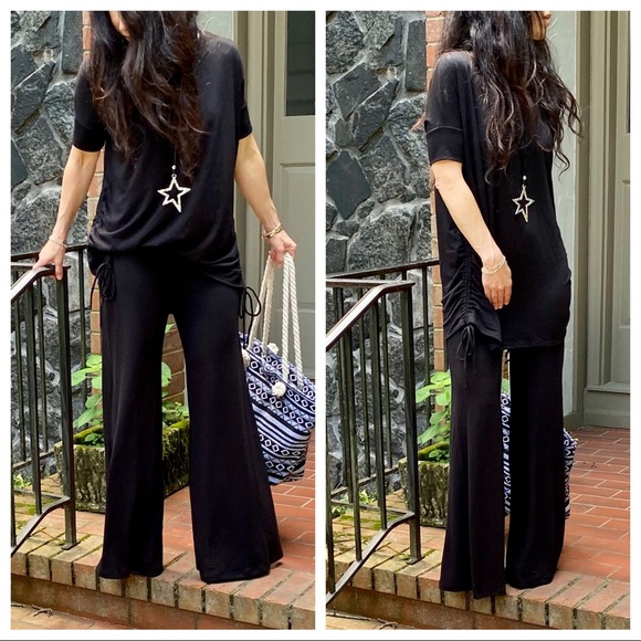 FABULOUS SHORT SLEEVES SIDE RUCHED LOOSE FIT TUNIC - Picture 4 of 16